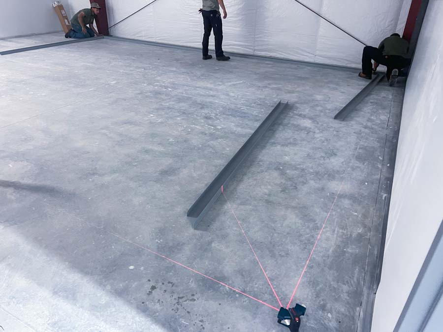 <span style="font-weight: 200;">TopShot Techs Set Floor Perimeter for Custom Walk-In Refrigeration Unit</span>