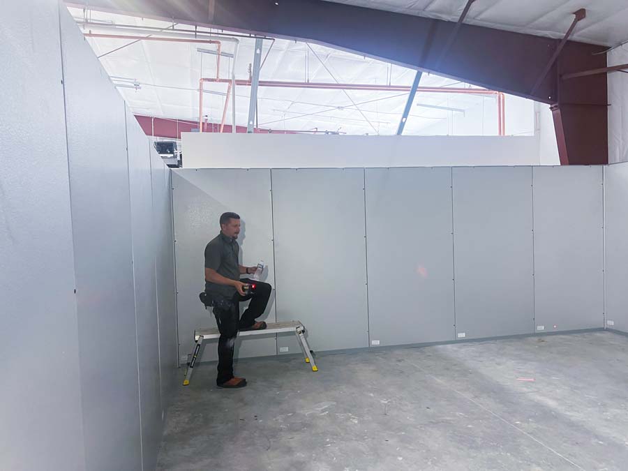 <span style="font-weight: 200;">TopShot Tech During Custom Walk-In Refrigeration Installation</span>