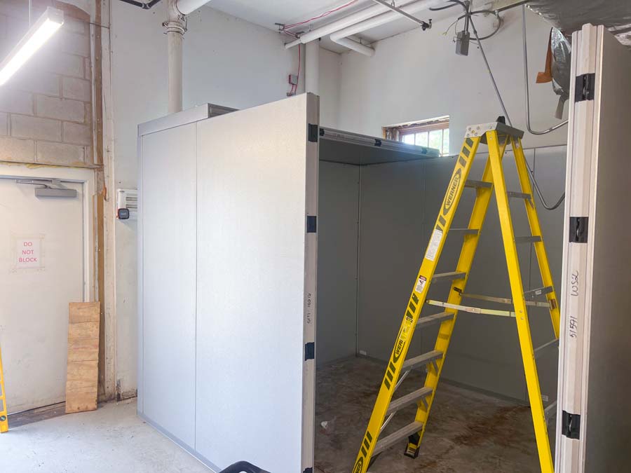 <span style="font-weight: 200;"> Final Wall Panels + First Ceiling Panels are Installed</span>