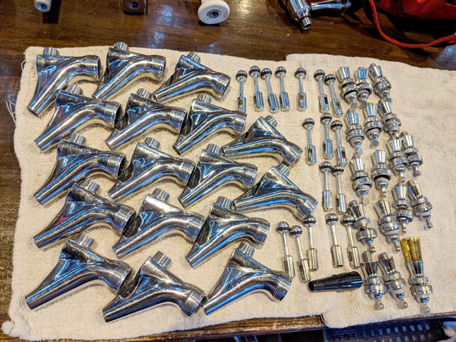 Clean Beer Taps Drying After Line Cleaning by TopShot