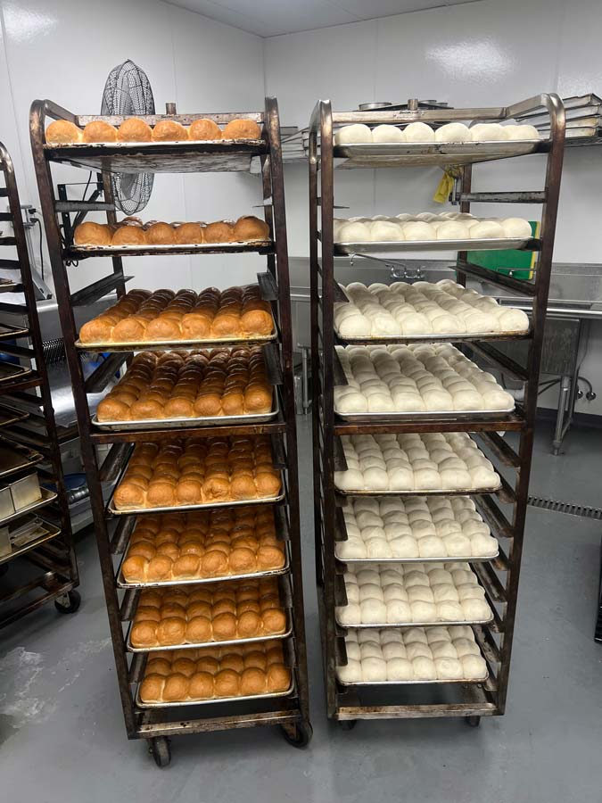 Bread on baking racks