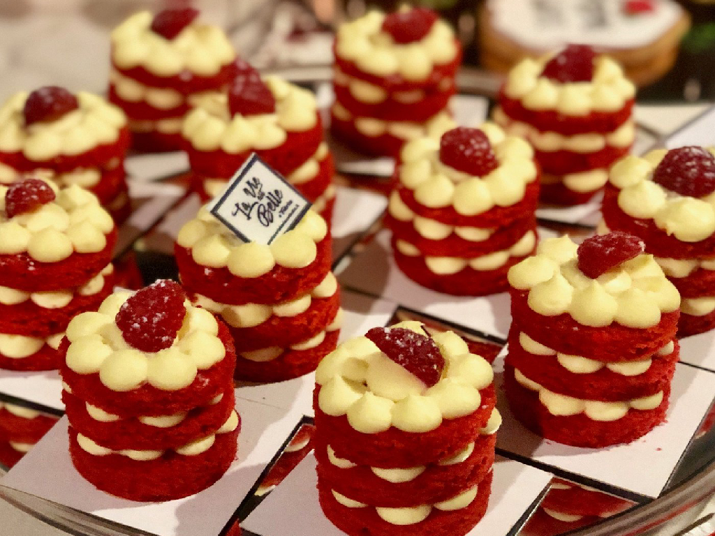 monoporzioni red velvet cream tart