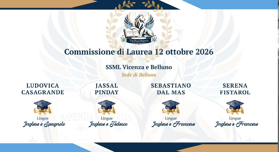Quattro giovani laureati alla SSML di Belluno